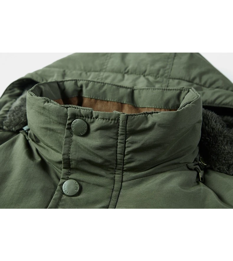 Herren Parka Winterjacke mit Fellkapuze und vielen Taschen