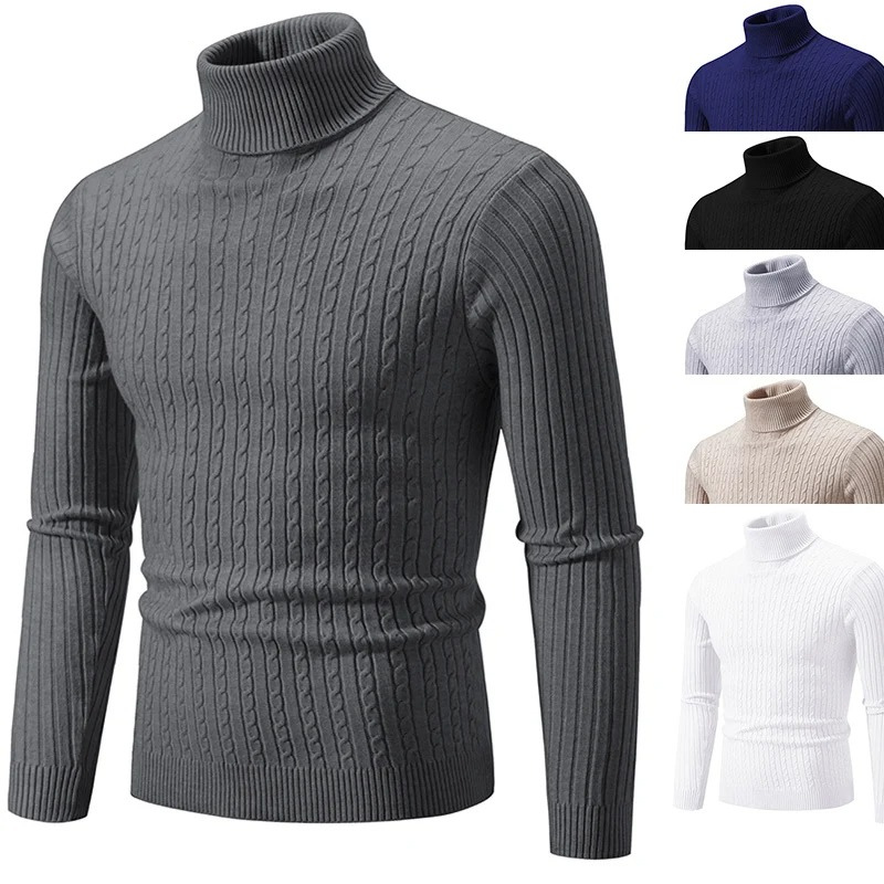 Slim Fit Rollkragenpullover Herren