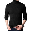 Gerippter Strickpullover Rollkragenpullover Herren