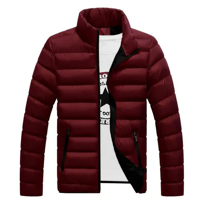 Herren Puffer Jacke mit Seitentaschen und Frontreißverschluss