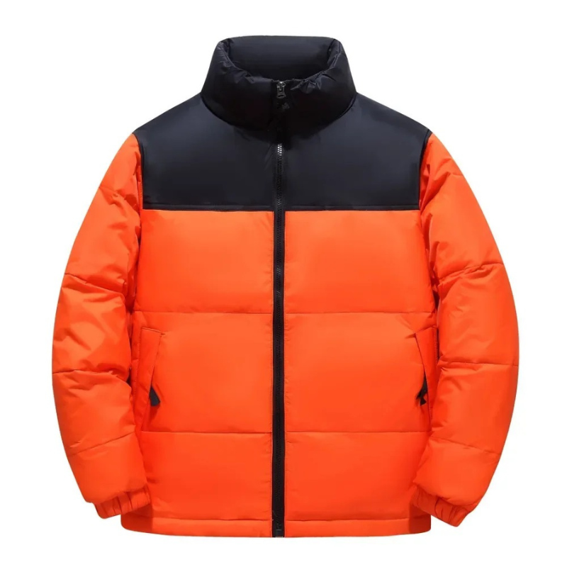 Herren Puffer Jacke mit Stehkragen und Frontreißverschluss