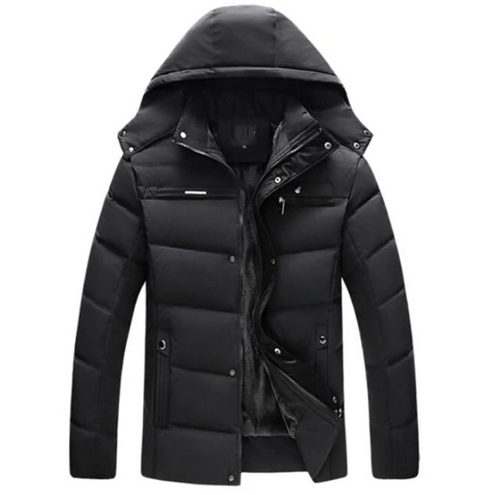 Herren Parka Winterjacke mit Fleece-Innenfutter und Kapuze