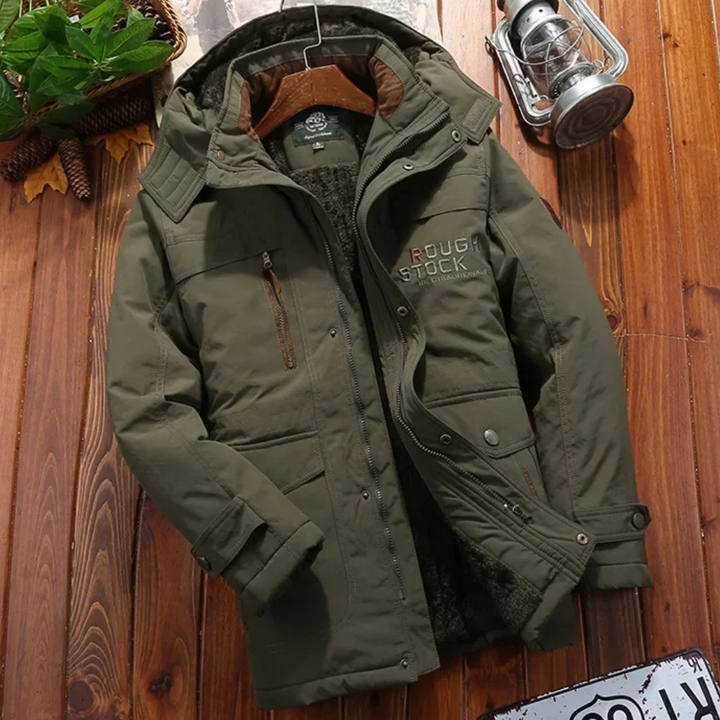 Hochwertige Parka Jacke Herren mit Warmer Fleece-Fütterung