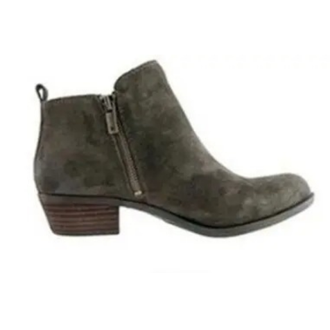 Stiefelette mit niedrigem Absatz und Vintage-Finish