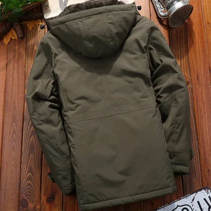 Robuste Parka Jacke Herren mit Abnehmbarer Kapuze und Taschen