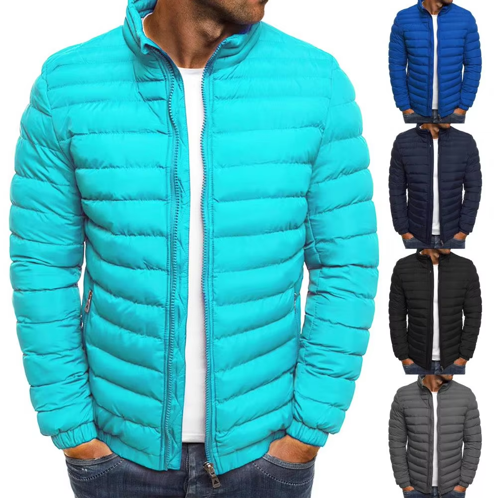 Herren Puffer Jacke mit Stehkragen und Frontreißverschluss