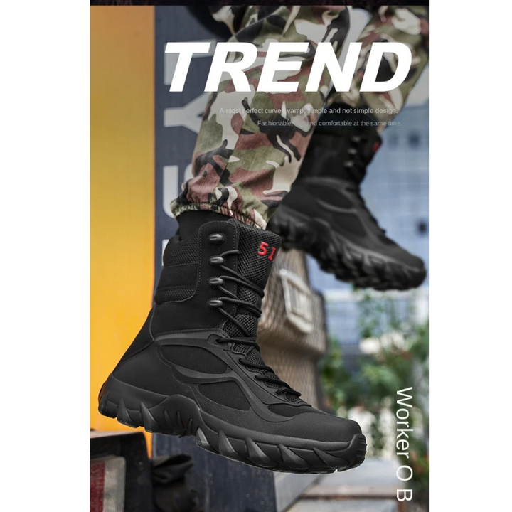 Herren Boots mit robuster Sohle und atmungsaktivem Mesh-Design