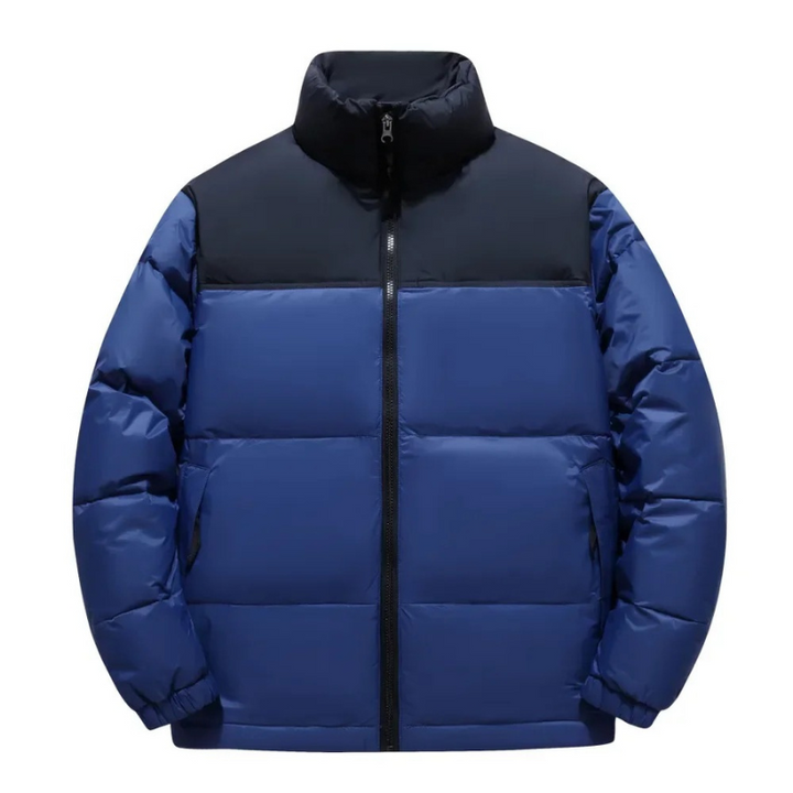 Herren Puffer Jacke mit Stehkragen und Frontreißverschluss