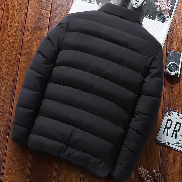 Herren Puffer Jacke mit Seitentaschen und Frontreißverschluss