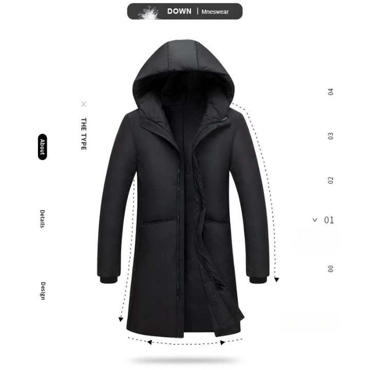 Herren Parka Winterjacke lang geschnitten und wasserabweisend