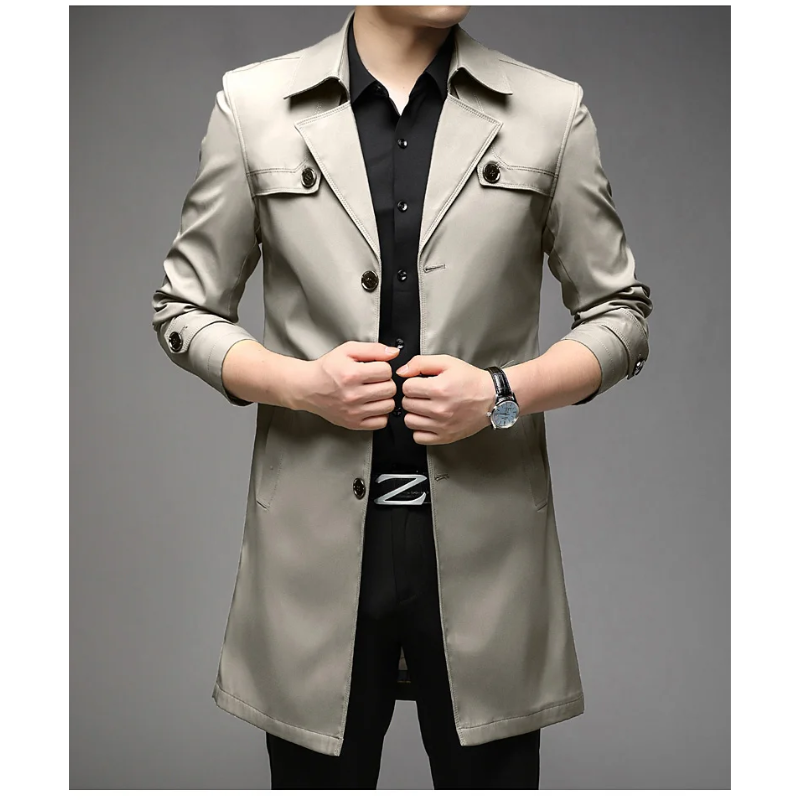 Wasserabweisender Trenchcoat mit Kariertem Innenfutter