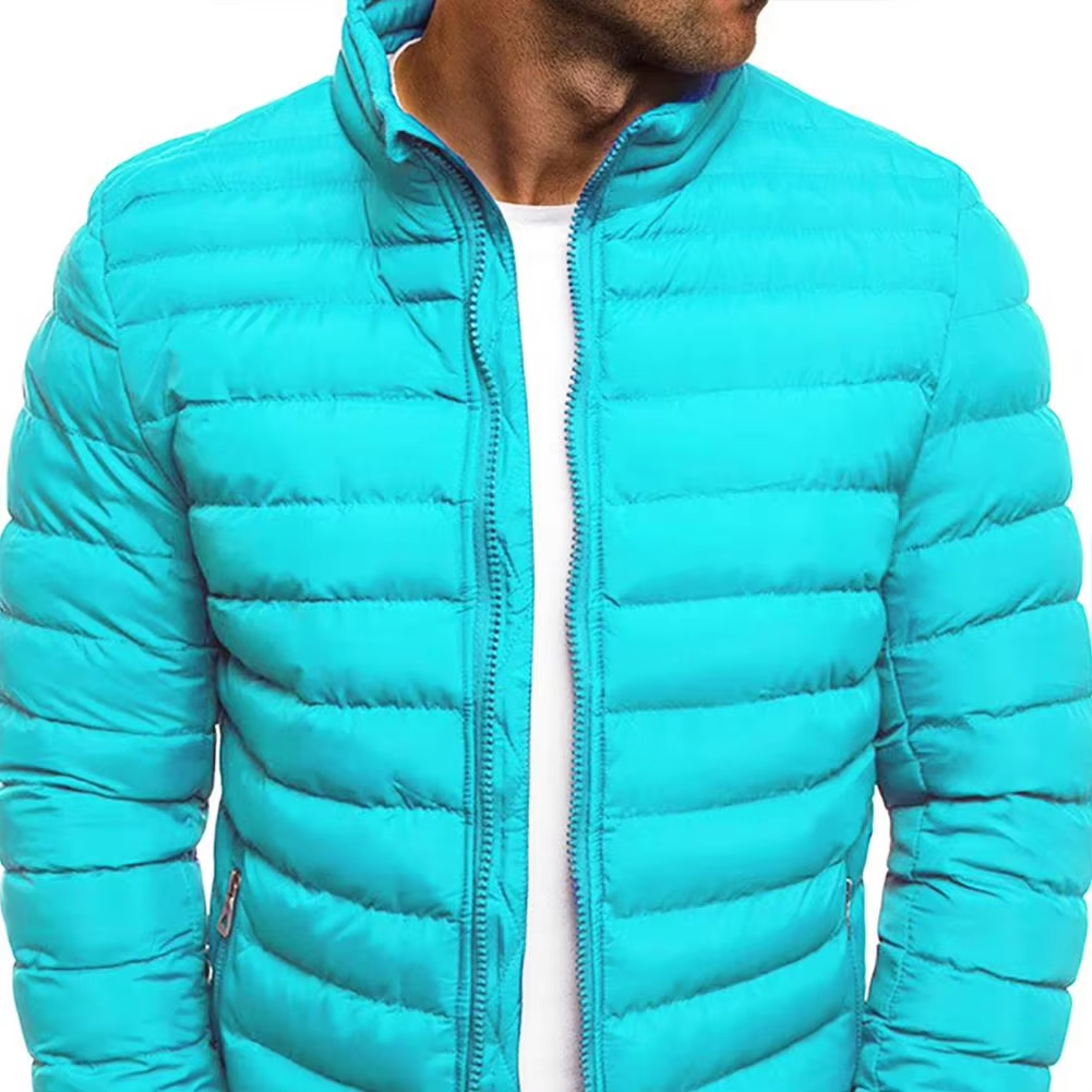 Herren Puffer Jacke mit Stehkragen und Frontreißverschluss