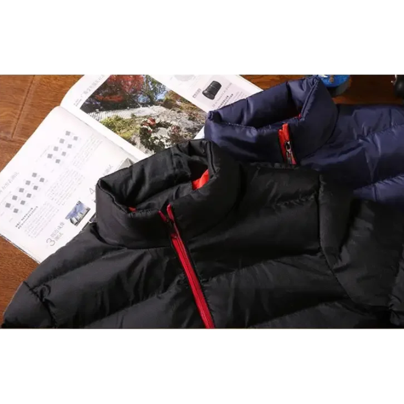 Herren Puffer Jacke mit Seitentaschen und Frontreißverschluss