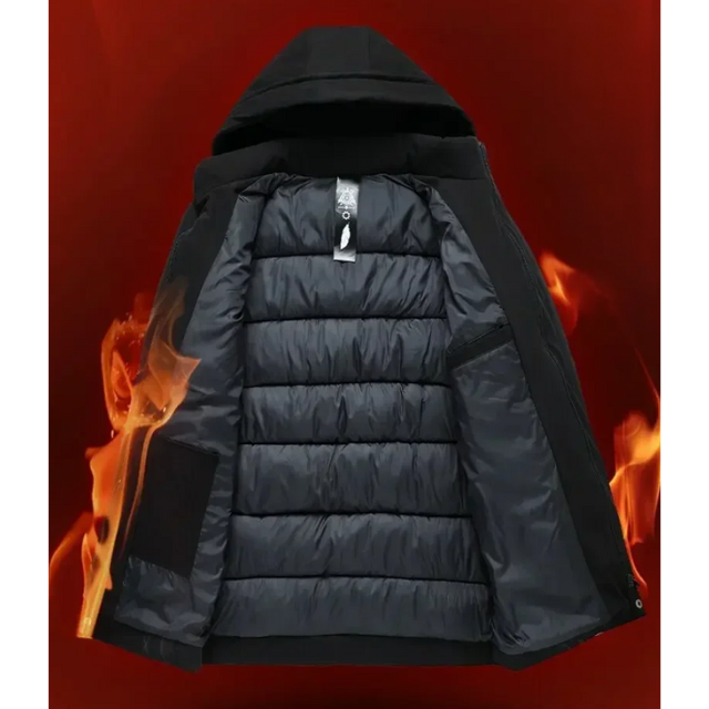 Herren Parka Winterjacke mit Kapuze und wasserabweisendem Material