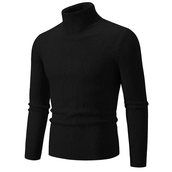 Rollkragenpullover mit Zopfmuster