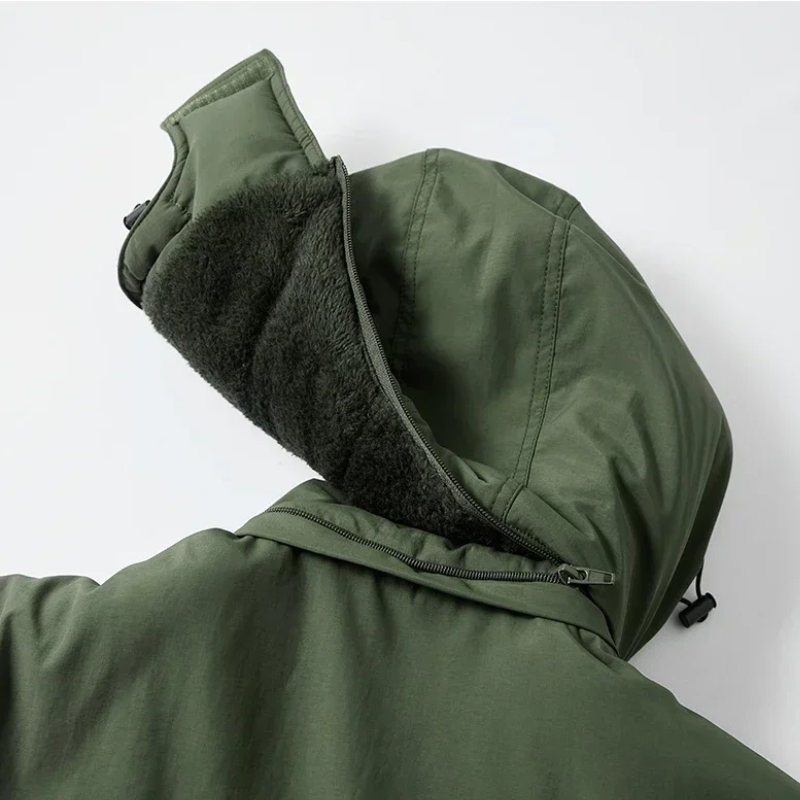 Isolierte Parka Jacke Herren mit Mehreren Taschen und Kapuze