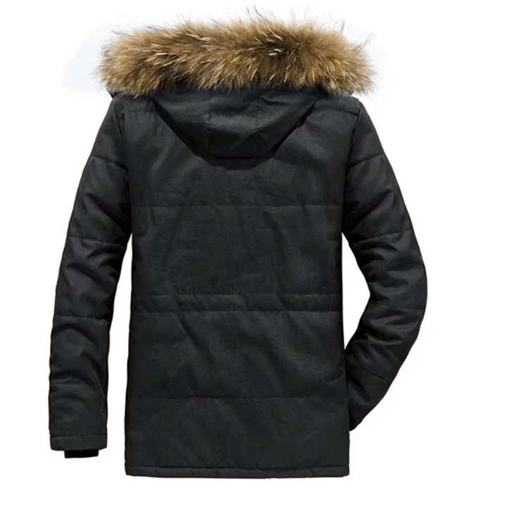 Parka Jacke Herren mit Abnehmbarem Kunstpelz und Fleece-Futter