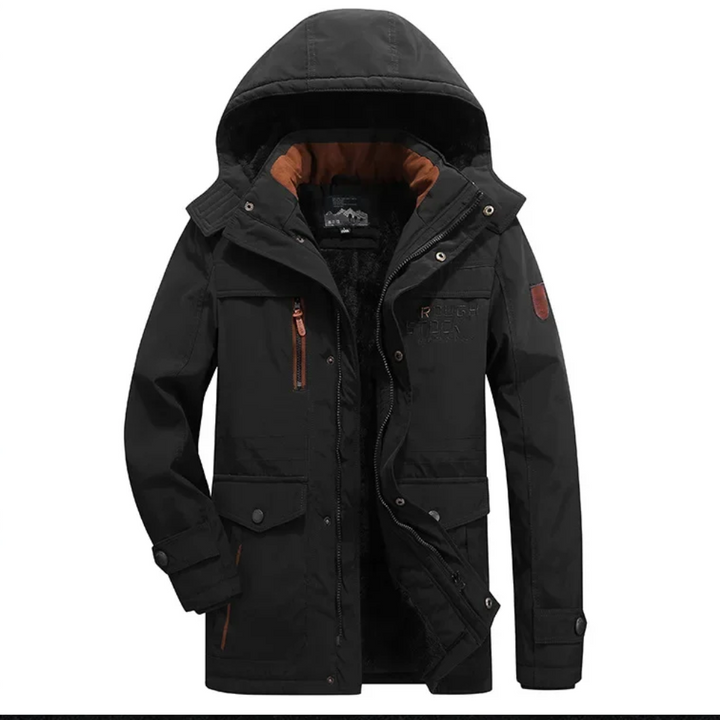 Robuste Parka Jacke Herren mit Abnehmbarer Kapuze und Taschen