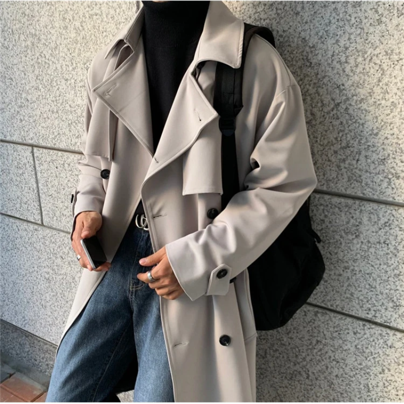 Langer Trenchcoat mit Lockerer Passform