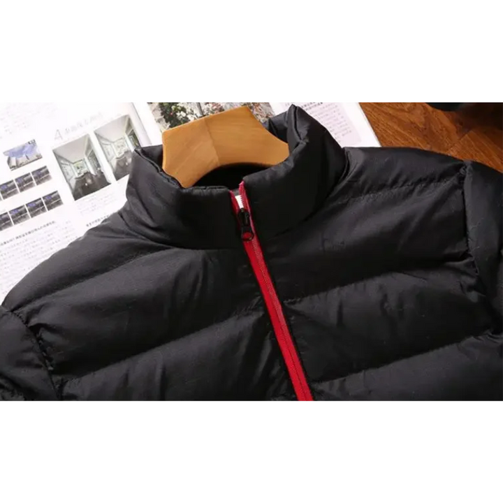 Herren Puffer Jacke mit Seitentaschen und Frontreißverschluss