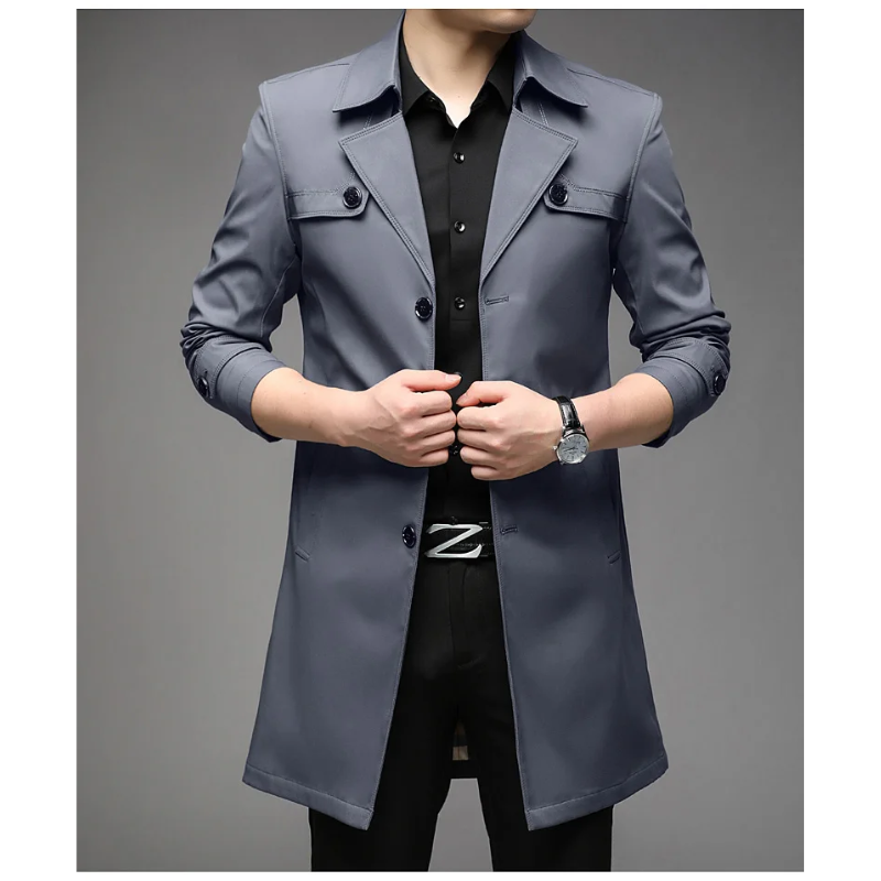 Wasserabweisender Trenchcoat mit Kariertem Innenfutter