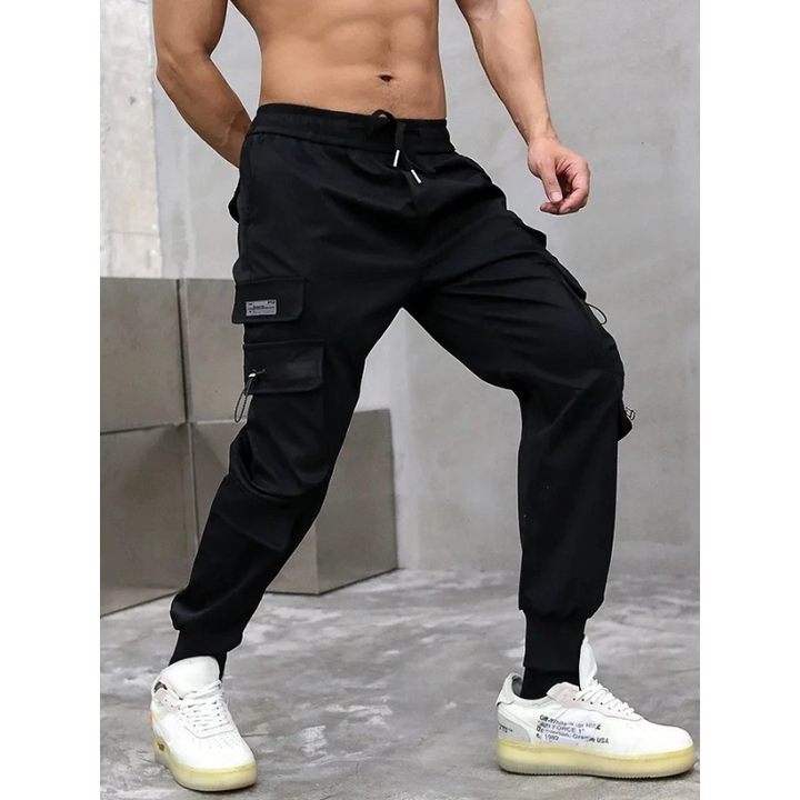 Cargohose Herren mit Taschen, Slim Fit, Streetwear Jogger