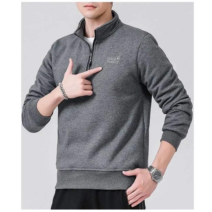 Warm gefütterter Sweatshirt mit Reißverschluss