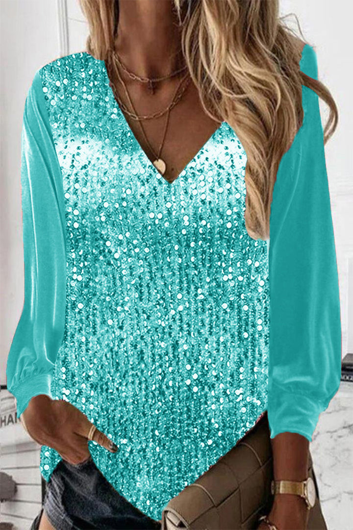 Damen - Bluse - Glitzerndes Material - Elegante Damenbluse für besondere Anlässe