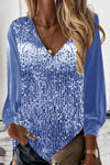 Damen - Bluse - Glitzerndes Material - Elegante Damenbluse für besondere Anlässe