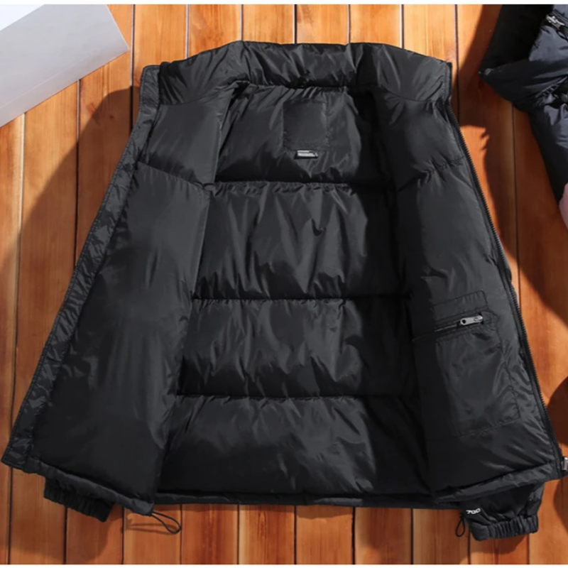 Herren Puffer Jacke mit Stehkragen und Frontreißverschluss