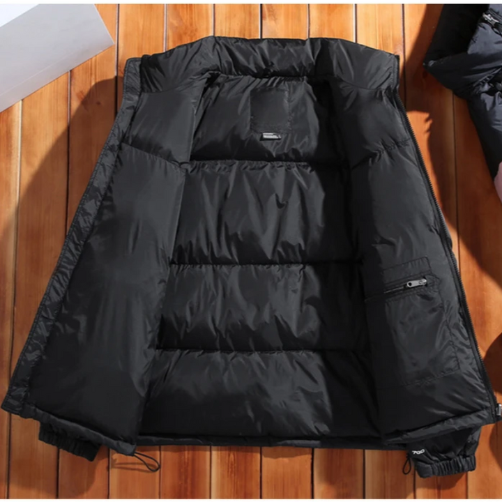 Herren Puffer Jacke mit Stehkragen und Frontreißverschluss