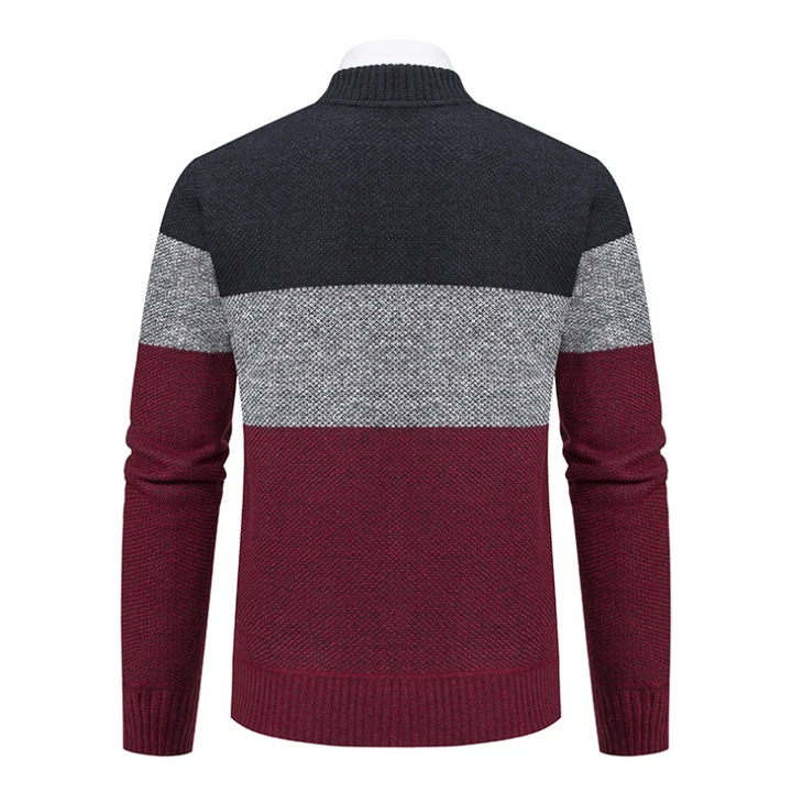 Herren-Kapuzenpullover, Strickjacke mit Reißverschluss und Kordelzug