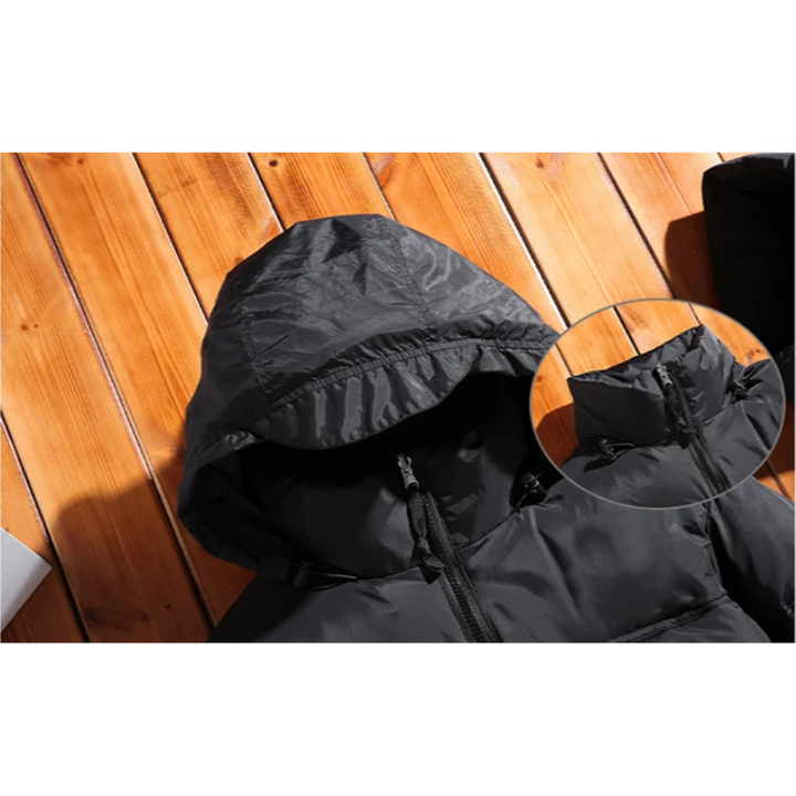 Herren Puffer Jacke mit Stehkragen und Frontreißverschluss