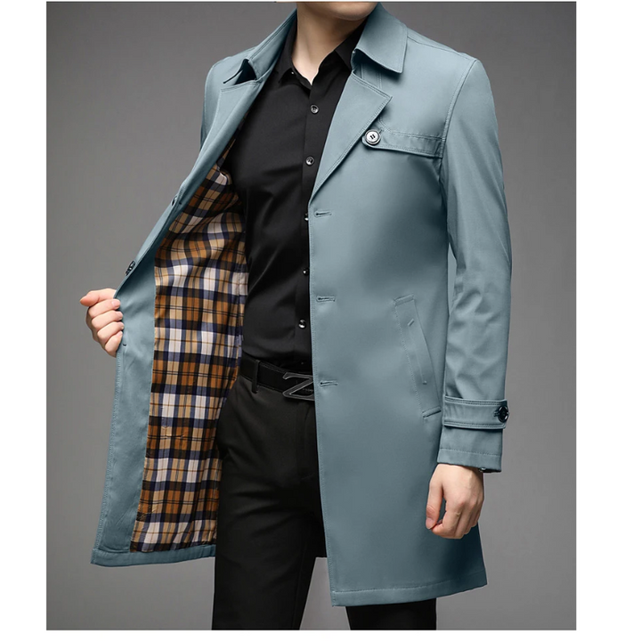 Wasserabweisender Trenchcoat mit Kariertem Innenfutter