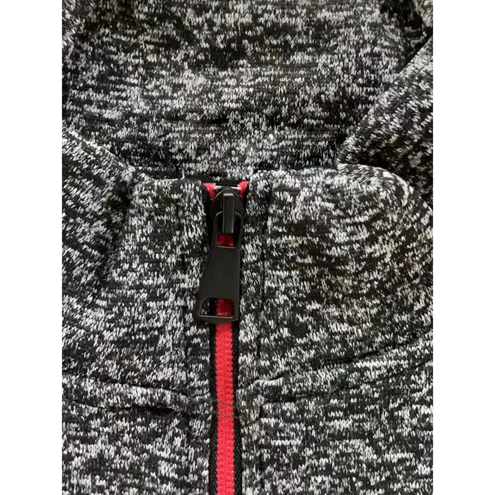 Sportlicher Strickpullover mit Reißverschluss und Stehkragen