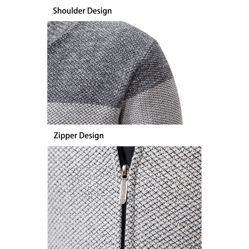 Herren-Kapuzenpullover, Strickjacke mit Reißverschluss und Kordelzug