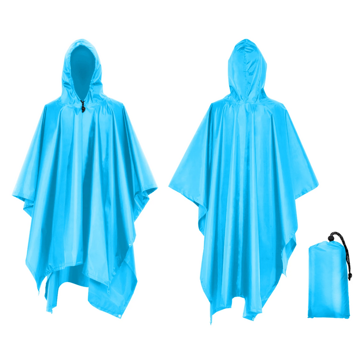 Herren Regenmantel Poncho Wasserdicht Leicht mit Kapuze