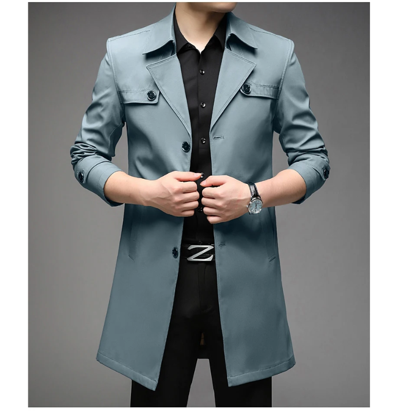 Wasserabweisender Trenchcoat mit Kariertem Innenfutter