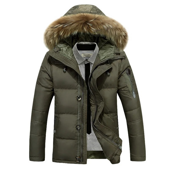 Herren Parka Winterjacke Mit Abnehmbarer Kapuze Und Warmem Futter