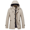 Herren Parka Winterjacke mit abnehmbarer Kapuze und Knopfleiste