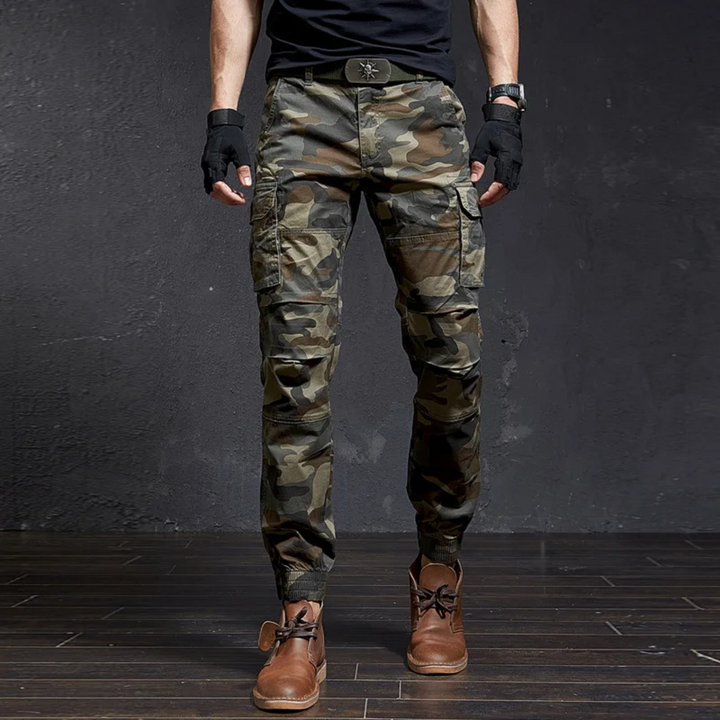 Militär Farbe skinny lange cargohose herren