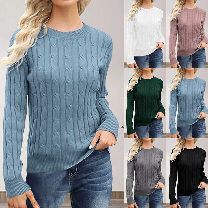 Lässiger langärmeliger Strickpullover für Frauen