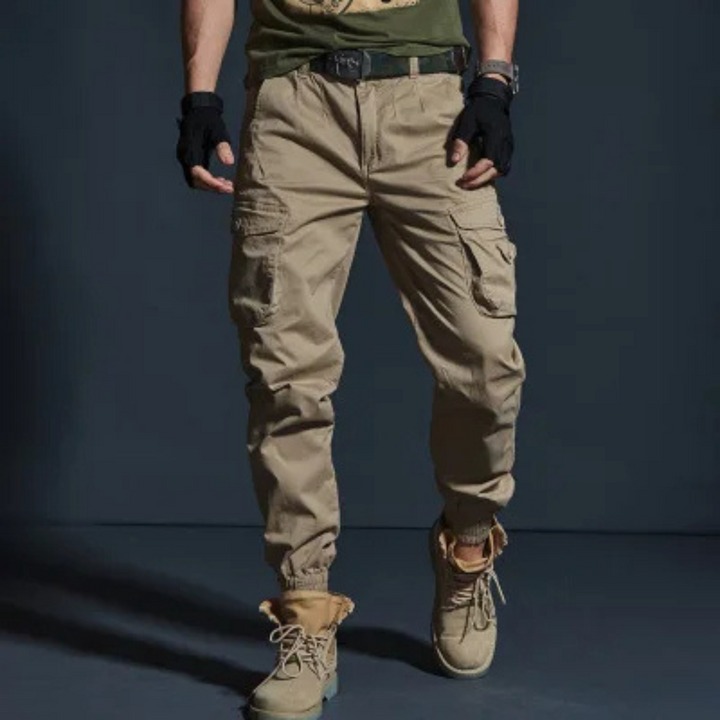 Khaki hohe Qualität elastische Taille cargohose herren