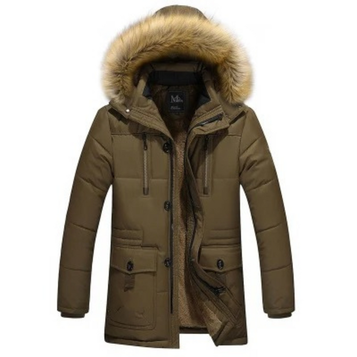 Herren Parka Winterjacke Mit Warmem Futter Und Abnehmbarem Fellkragen