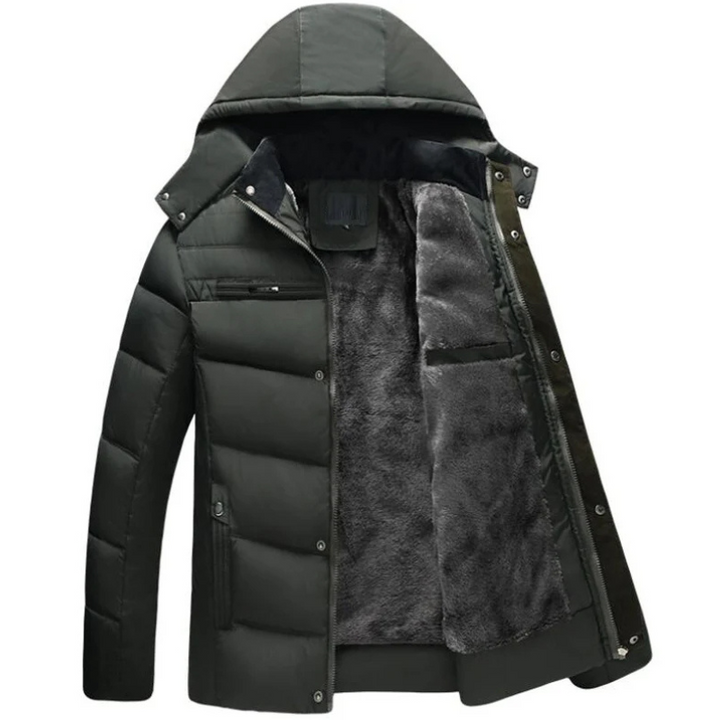 Herren Parka Winterjacke mit Fleece-Innenfutter und Kapuze