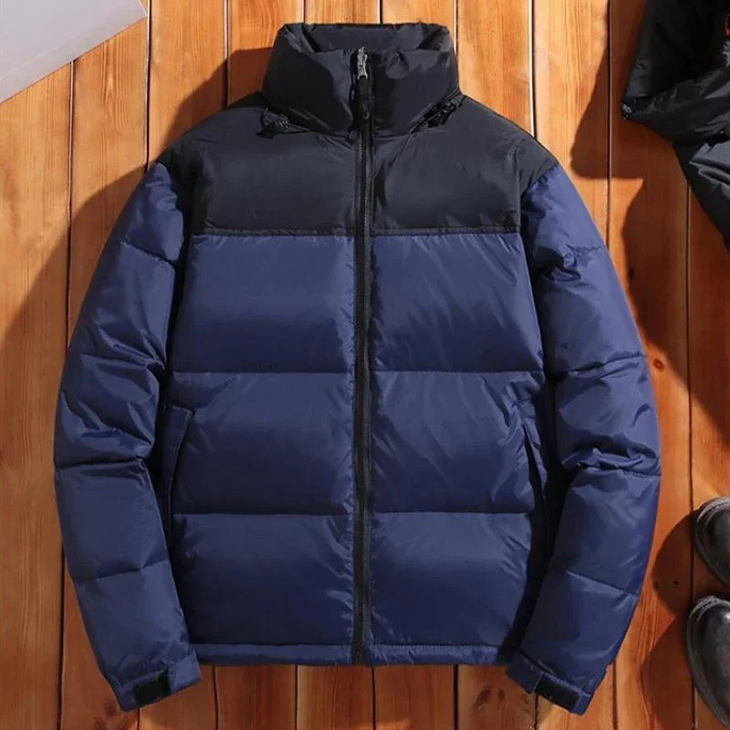 Herren Puffer Jacke mit Stehkragen und Frontreißverschluss