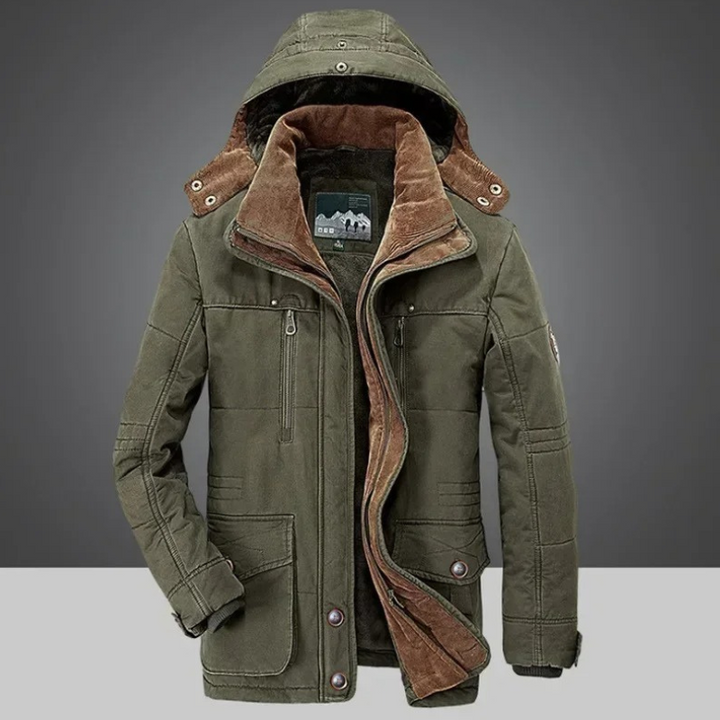 Warme Parka Jacke Herren mit Weichem Innenfutter und Kapuze