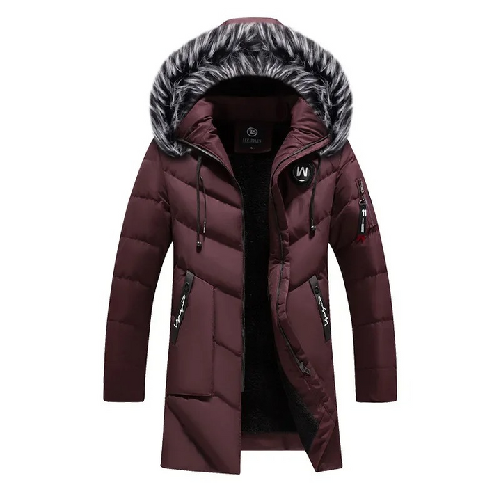 Herren Parka Winterjacke Mit Abnehmbarer Kapuze Und Reißverschlusstaschen