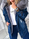 Winterzauber: Jeansjacke mit Pelz