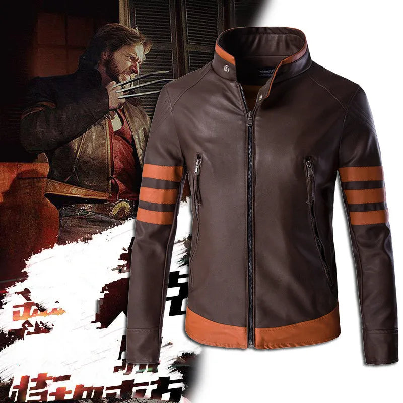 Stylische Herren Lederjacke mit Reißverschluss